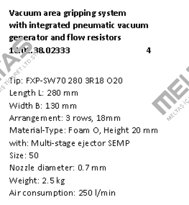 Typ: FXP-SW70 280 3R18 O20 Schmalz