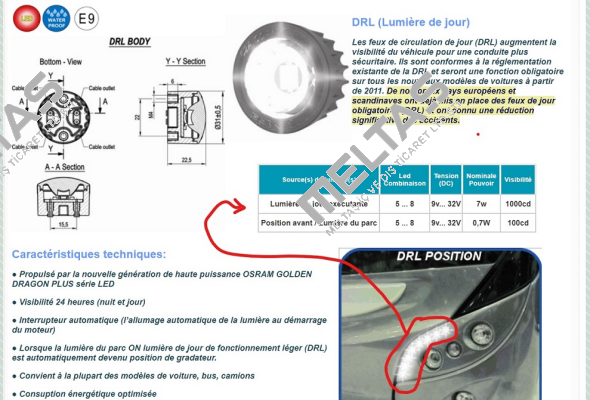 02A00RL- 6807 (DRL 5X2 ) SANEL - Auto Electronic