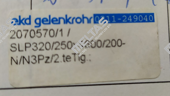 SLP 320 /250 x 4600 / 200-N/N 3Pz/2.te Tlg. Ekd Gelenkrohr