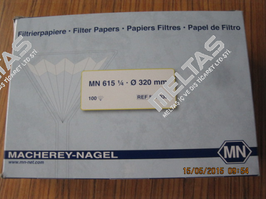 531032 ( Filter Papers Folded MN 615 1/4), (1 pack = 100 pcs) Macherey Nagel