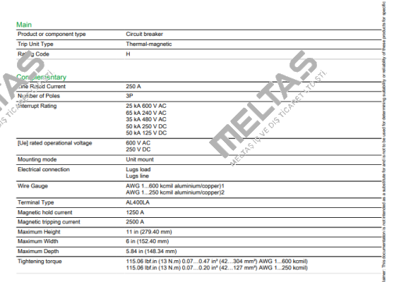 LHL36250 Square D (Schneider Electric)