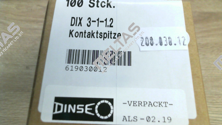 DIX 3-1-1.2 (pack x10) Dinse