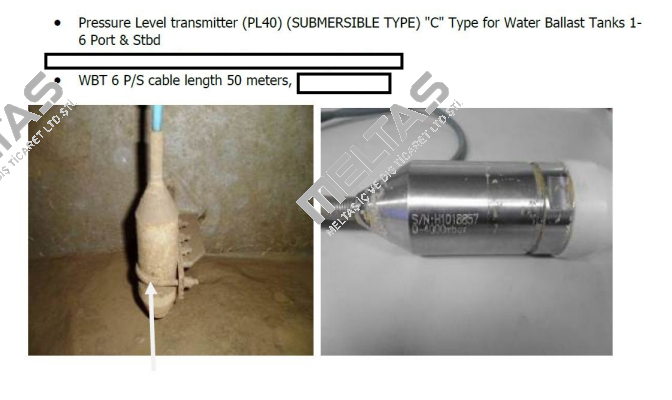 PL40 / (SUBMERSIBLE TYPE)) "C" Type // CABLE LENGTH : 50 METERS  HANLA LEVEL