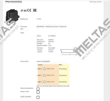 PFA9165A0025002 Ter Tecno Elettrica Ravasi