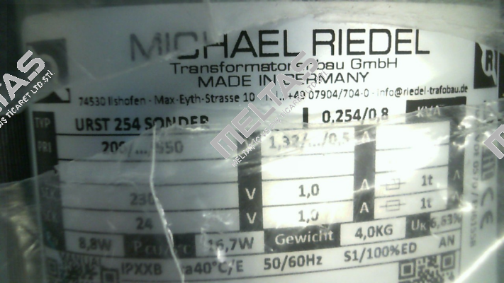 URST Sonder 254VA IPXXB Michael Riedel Transformatorenbau