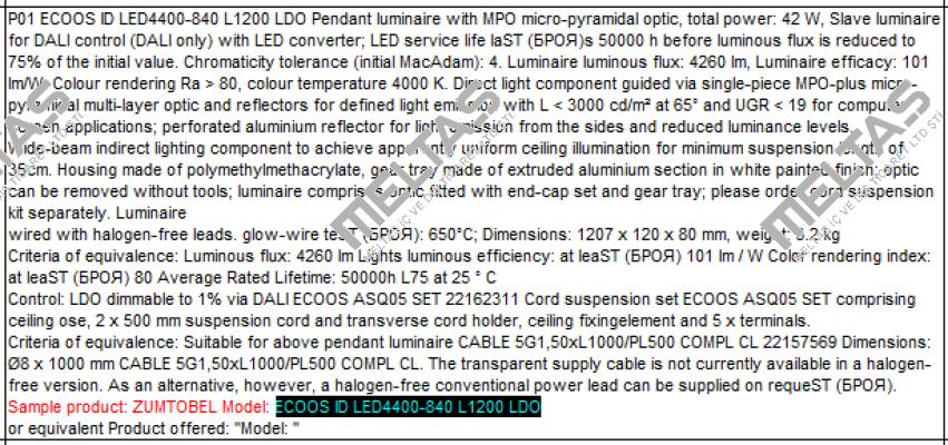 ECOOS ID LED4400-840 L1200 LDO  Zumtobel