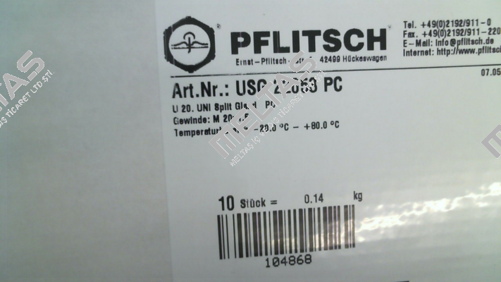 USG 22053 PC (pack x10) PFLITSCH