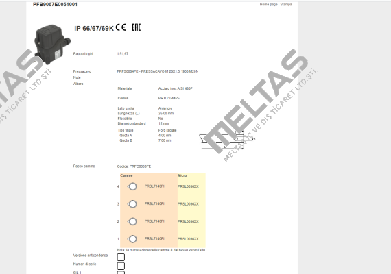 PFB9067E0051001 Ter Tecno Elettrica Ravasi