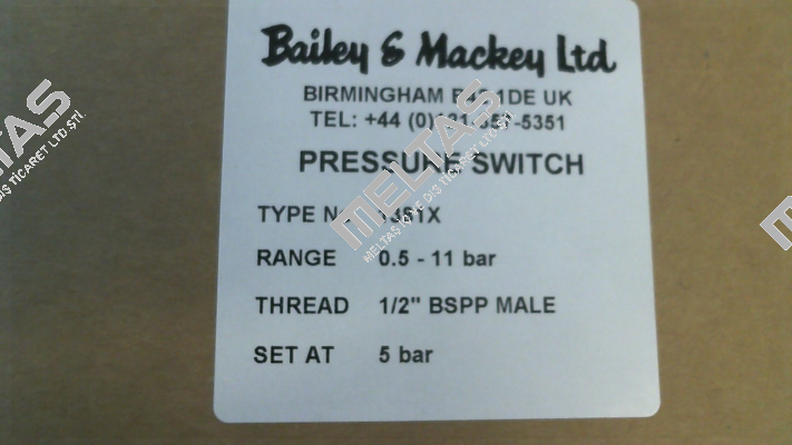 Type 1381X (04 86596 025) Bailey & Mackey