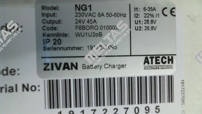 F6BORO.01000X , type  NG1 230/24V 35 A ZIVAN