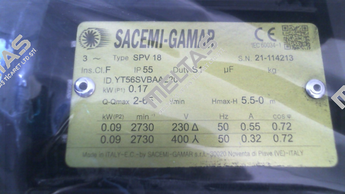 SPV18/220 (YT56SVBAA2205-1) Sacemi