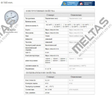 Ø160mm.0/+300°C 300mm  Pakkens