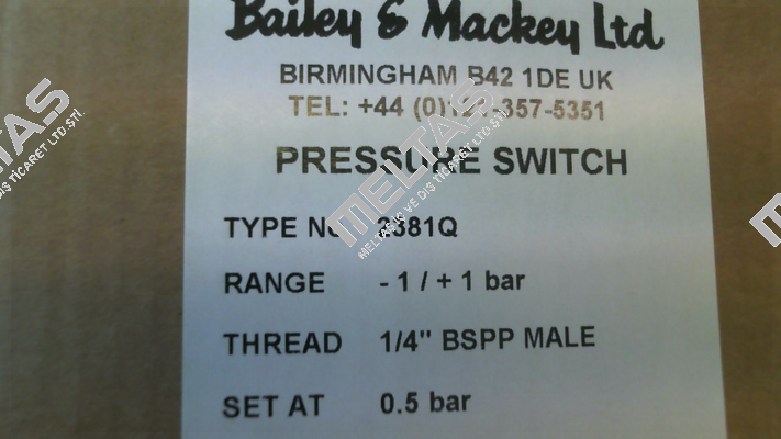 Type 2381Q (05 87940 165) Bailey & Mackey