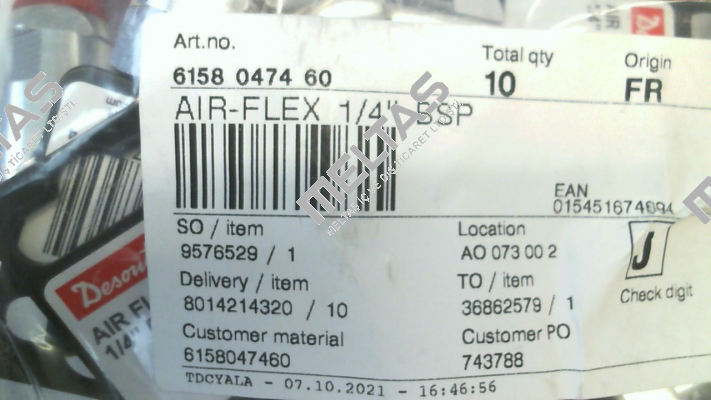 P/N: 6158047460 Type: AIR-FLEX 1/4" BSP Desoutter