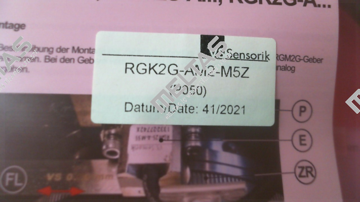 00-20-000192, Type: RGK2G-AM2-M5Z/P050 VS Sensorik