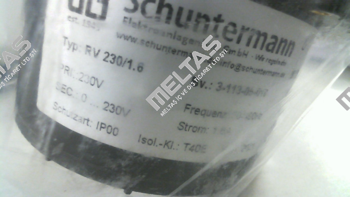 P/N: 311305010, Type: RV 230/1.6 Schuntermann Transformatoren