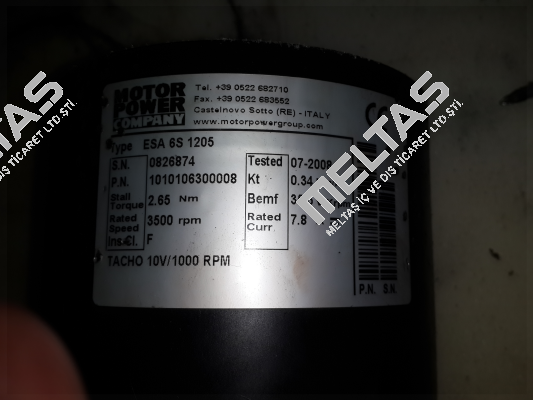 TYPE ESA 6S 1205 (OEM) Motor Power