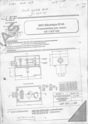 LEF 102-LC2/GR. (2xV3 SPDT) 1PE = Old model: LEF 101-102  Lef Industries