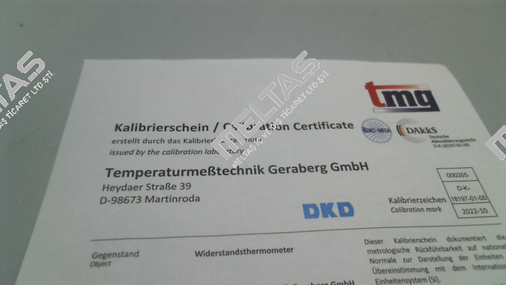 8000282 DAkkS - Calibration Certificate TMG GERABERG