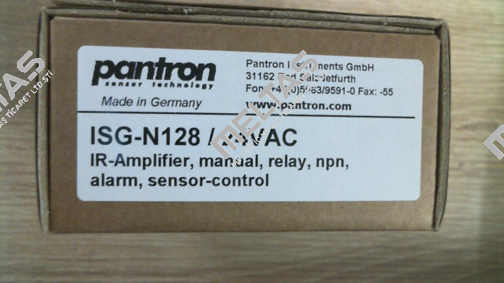 p/n: 9ISG184, Type: ISG-N128/24VAC Pantron