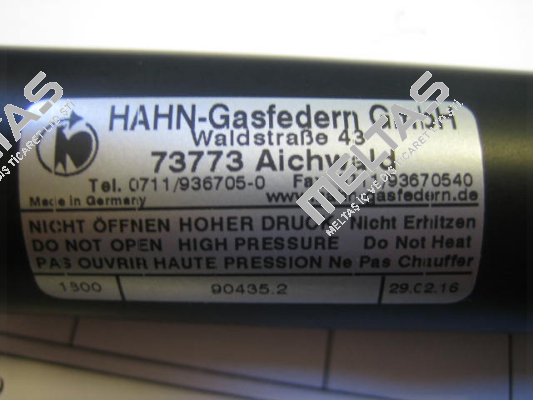 G14-28ST-12490 Hahn Gasfedern