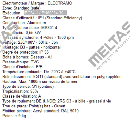 IEC34-1 / EN60034-30-1  Electramo