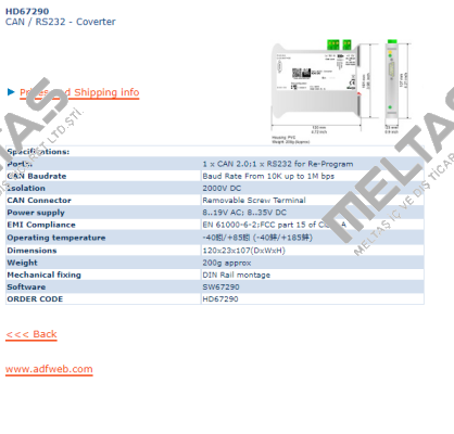 HD67290  CAN / RS232 ADFweb