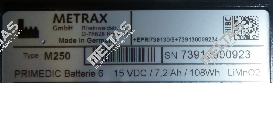  6-Jahres-Batterie (#97641)15VDC, 7,2Ah, 108Wh  Primedic (Metrax)