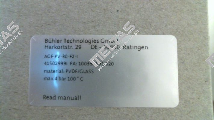 AGF - PV - 30 - F2 (41502999I) Bühler Technologies