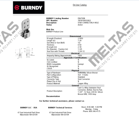 FD675D8  Burndy