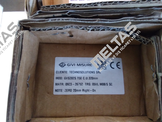 GVS202S T5E 0320 05VL M08/S SC Zero 20 mm dx Serial N. 04222247 11411 03950 Givi Misure