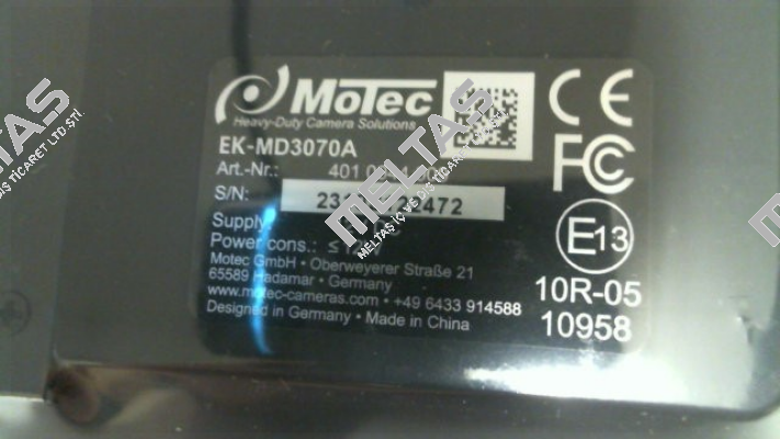 P/N: 4010022100 Type: MD3070A Motec