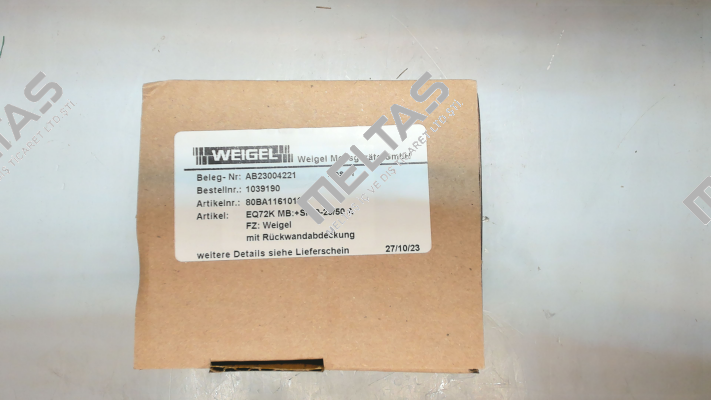 80BA11610161 Weigel